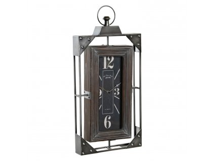 Nástenné hodiny DKD Home Decor Loft Drevo Železo (29 x 6.5 x 61 cm)