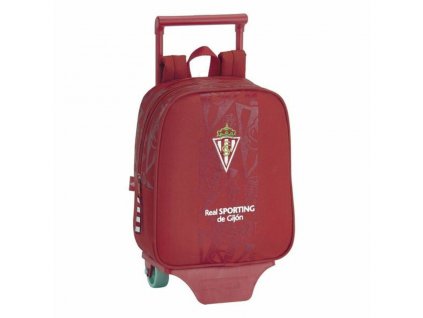 Školská taška na kolieskach 805 Real Sporting de Gijón Červená