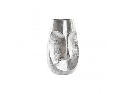 Váza DKD Home Decor Tvár Moderný Aluminium Striebristá (19 x 19 x 31 cm)