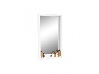 Nástenné zrkadlo DKD Home Decor Domy Drevo Biela (36 x 4 x 60 cm)