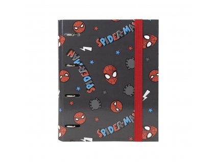 Krúžkový zakladač Spiderman A4 Čierna Červená (26 x 32 x 4 cm)