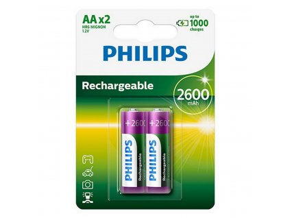 Nabíjacie batérie AA Philips 2600 mAh (2 ks)
