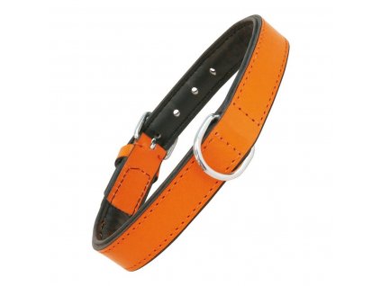 Kožený obojok pre psa Gloria Prešívaný Oranžová (35 x 1,5 cm)