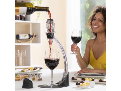Profesionálny dekantér na víno s vežovým stojanom a základňou proti kvapkaniu Winair InnovaGoods