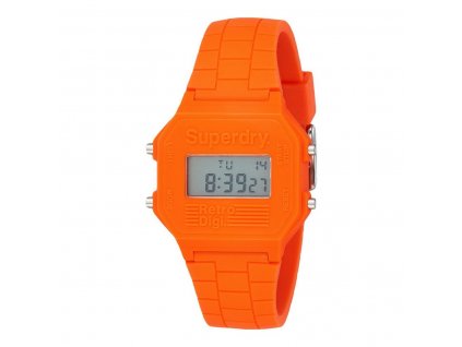 Dámske digitálne hodinky Superdry SYG201O Oranžová Striebristá (Ø 35 mm)