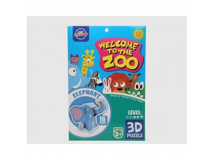 3D Puzzle Zoo Slon 16 dielov (27 x 18 cm)