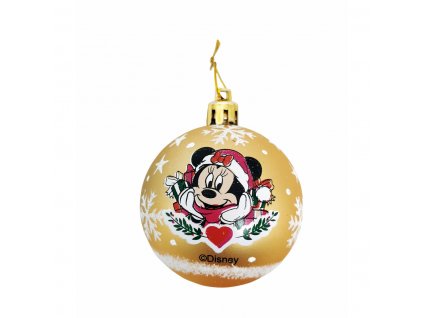 Vianočné gule Minnie Mouse Lucky Plast Zlatá (Ø 8 cm) (6 ks)