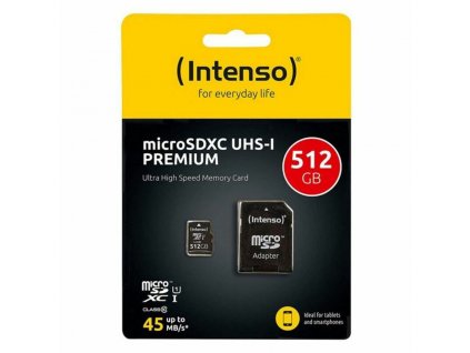 Pamäťová karta Micro SD s adaptérom INTENSO 3423493 512 GB 45 MB/s