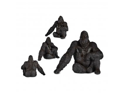 Dekorácia Gorila Čierna Živica (34 x 50 x 63 cm)