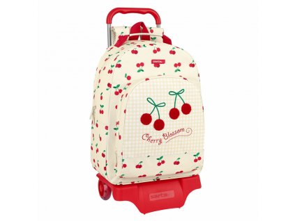 Školská taška na kolieskach Safta Cherry Béžová (32 x 42 x 15 cm)