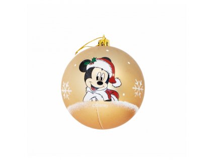 Vianočné gule Mickey Mouse Happy smiles Plast Zlatá (Ø 8 cm) (6 ks)