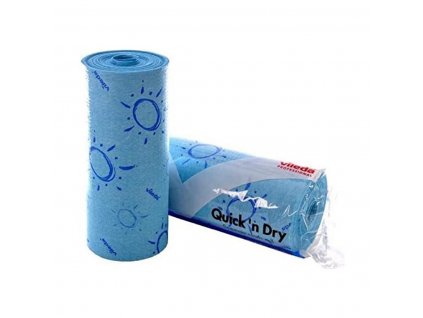 Viacúčelová čistiaca utierka v rolke Vileda Quick 'n Dry Polyester Modrá (10 m)