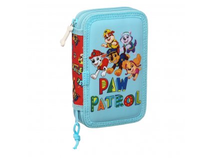 Dvojitý peračník The Paw Patrol Funday Červená Svetlo modrá (12.5 x 19.5 x 4 cm) (28 ks)