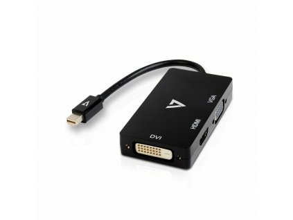 Mini Adaptér DisplayPort na VGA/DVI/HDMI V7 V7MDP-VGADVIHDMI-1E Čierna