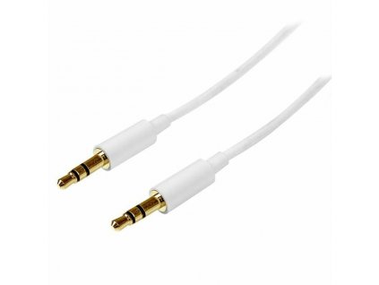 Audio kábel Jack 3,5 mm (male konektory) Startech MU1MMMSWH Biela (1 m)