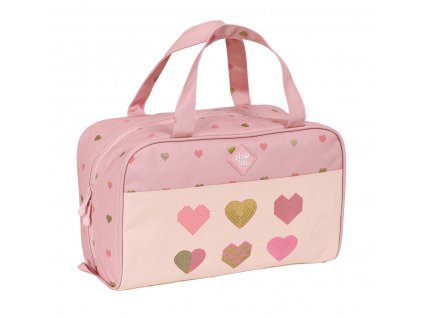 Detská taška na toaletné potreby Glow Lab Hearts Ružová (31 x 14 x 19 cm)