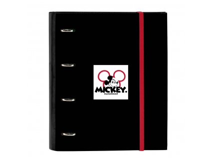 Krúžkový zakladač Mickey Mouse Clubhouse Mickey mood Červená Čierna (27 x 32 x 3.5 cm) (Náplň 100 listov)