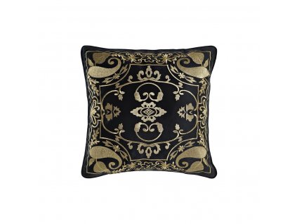 Dekoračný vankúš DKD Home Decor Arabský Polyester Čierna Zlatá (45 x 10 x 45 cm)
