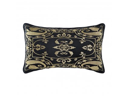 Dekoračný vankúš DKD Home Decor Arabský Polyester Čierna Zlatá (50 x 10 x 30 cm)