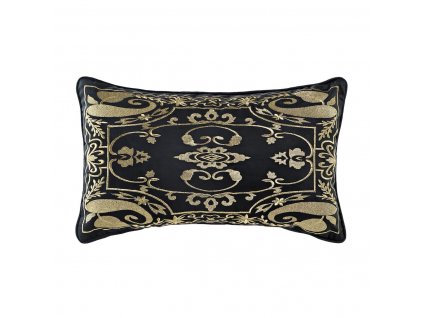 Dekoračný vankúš DKD Home Decor Arabský Polyester Čierna Zlatá (50 x 10 x 30 cm)