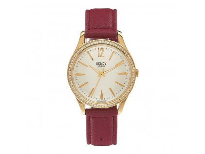 Dámske hodinky Henry London HL39-SS-0068 Biela Zlatá Červená (Ø 39 mm)