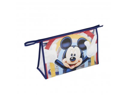 Detský cestovný kozmetický set (Uterák, téglik, kefa, kozmetická taštička) Mickey Mouse Modrá (23 x 16 x 7 cm) (4 ks)