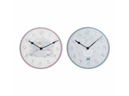 Nástenné hodiny DKD Home Decor Detské Drevo MDF (2 ks) (24 x 3 x 24 cm)