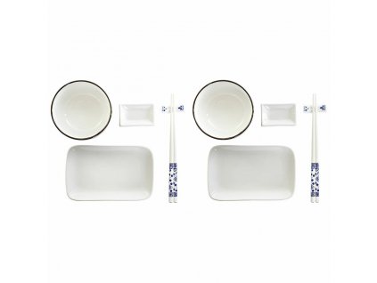 Sada na sushi DKD Home Decor Bambus Porcelán (33,5 x 34,5 x 9 cm)