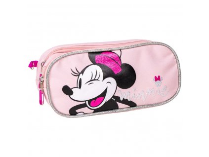 Dvojitý peračník Minnie Mouse Minnie Ružová (22,5 x 8 x 10 cm)