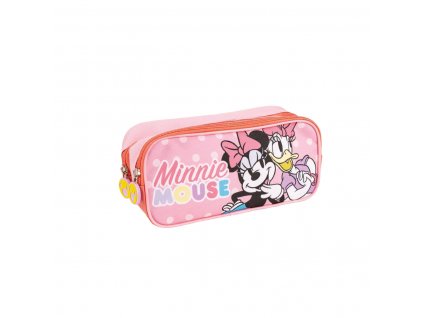 Dvojitý peračník Minnie Mouse Ružová (22,5 x 8 x 10 cm)