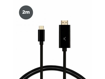 Video kábel prepájací USB C na HDMI KSIX (male konektory) (2 m)