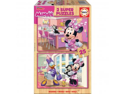 Detské puzzle 2 v 1 Minnie Mouse Me Time (25 dielov) (3 - 5 rokov) (26 x 18 cm)