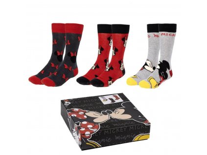 Dámske ponožky Minnie Mouse 3 páry Darčeková sada Viacfarebná (Veľkosť 36-41)
