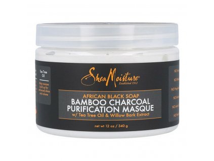 Detoxikačná maska na vlasy African Black Soap Bamboo Charcoal Shea Moisture (340 g)