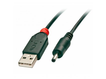 Napájací kábel USB 2.0/DC LINDY 70265 Čierna (1,5 m)