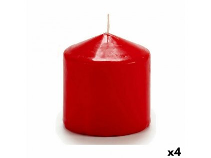 Sviečka Červená Vosk (7 x 8 x 7 cm) (4 ks)