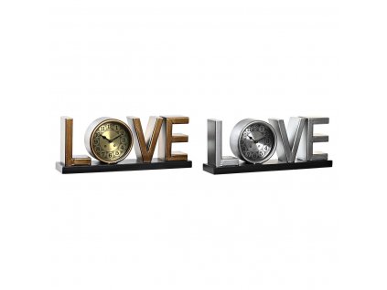 Stolné hodiny DKD Home Decor Love Železo (39 x 8 x 15 cm) (2 ks)