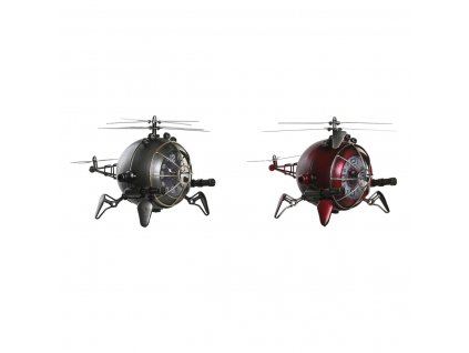 Stolné hodiny DKD Home Decor Helikoptéra Železo Sklo (23 x 33,5 x 22 cm) (2 ks)
