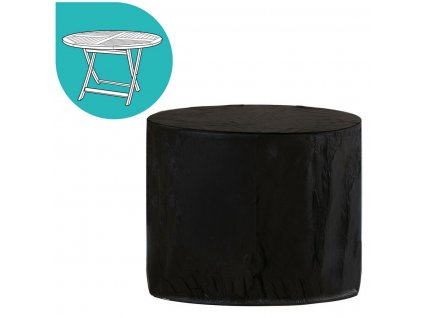 Ochranný kryt na záhradný stôl PVC Okrúhly Čierna (100 x 100 x 75 cm)
