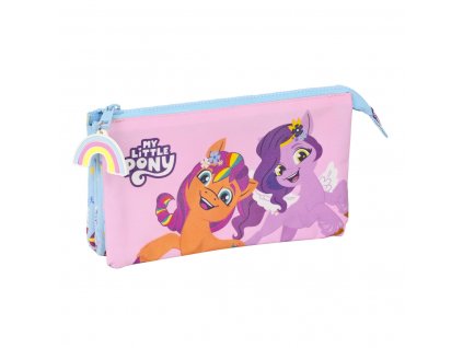 Trojitý peračník My Little Pony Wild & free Modrá Ružová (22 x 12 x 3 cm)