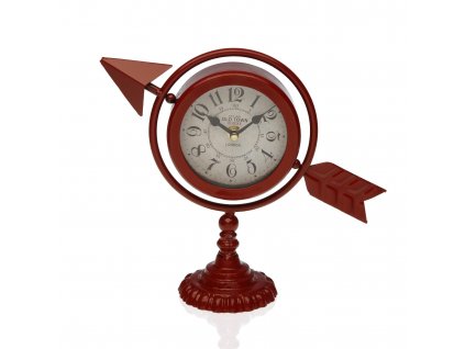 Stolné hodiny Versa Hnedočervená Plná šípka Kov (23 x 16 x 8 cm)