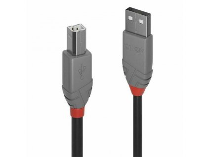 Kábel USB A na USB B (male konektory) LINDY 36672 (1 m)