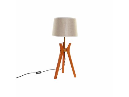 Stolná Lampa DKD Home Decor Gaštanová Béžová Polyester Drevo 220 V 50 W