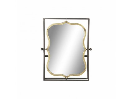 Nástenné zrkadlo DKD Home Decor Čierna Kov Zlatá (51.5 x 12 x 65 cm)