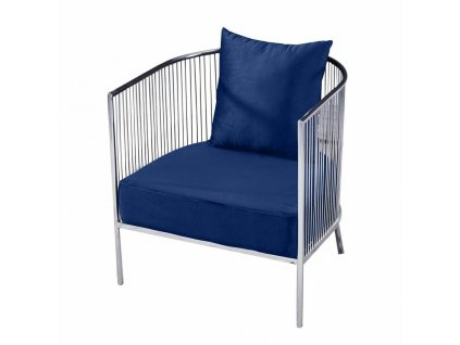 Kreslo DKD Home Decor Polyester Oceľ Námornícka modrá (66 x 69 x 70 cm)