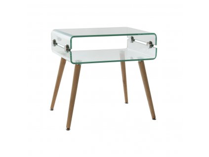 Nočný stolík DKD Home Decor Sklo Bukové drevo (55 x 40 x 55 cm)