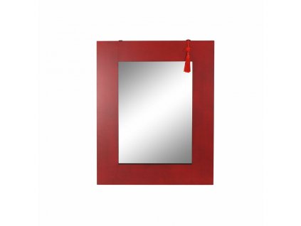 Nástenné zrkadlo DKD Home Decor Orientálny Červená Čierna Jedľa MDF (70 x 2 x 90 cm)