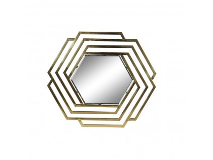 Nástenné zrkadlo DKD Home Decor Nerezová oceľ Zlatá (71 x 2 x 81 cm)