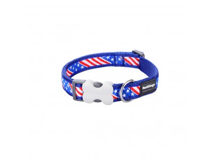 Základný obojok pre psa Red Dingo US Flag Modrá (Obvod krku 20-32 cm)