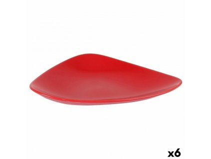 Sada dezertných tanierov Keramický Červená (24 x 18 x 3 cm) (6 ks)